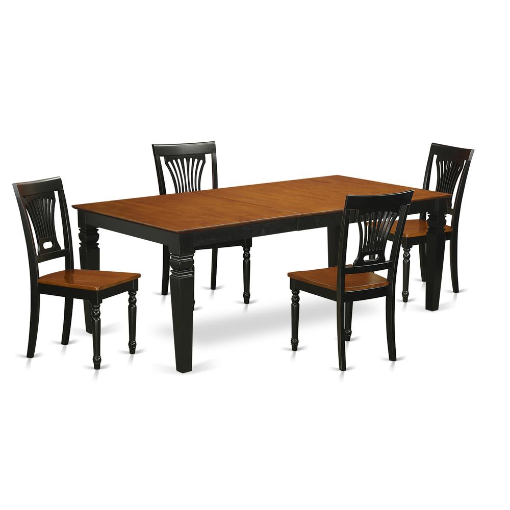 5  PcTable  and  chair  set  with  a  Dining  Table  and  4  Kitchen  Chairs  in  Black  and  Cherry. Picture 1