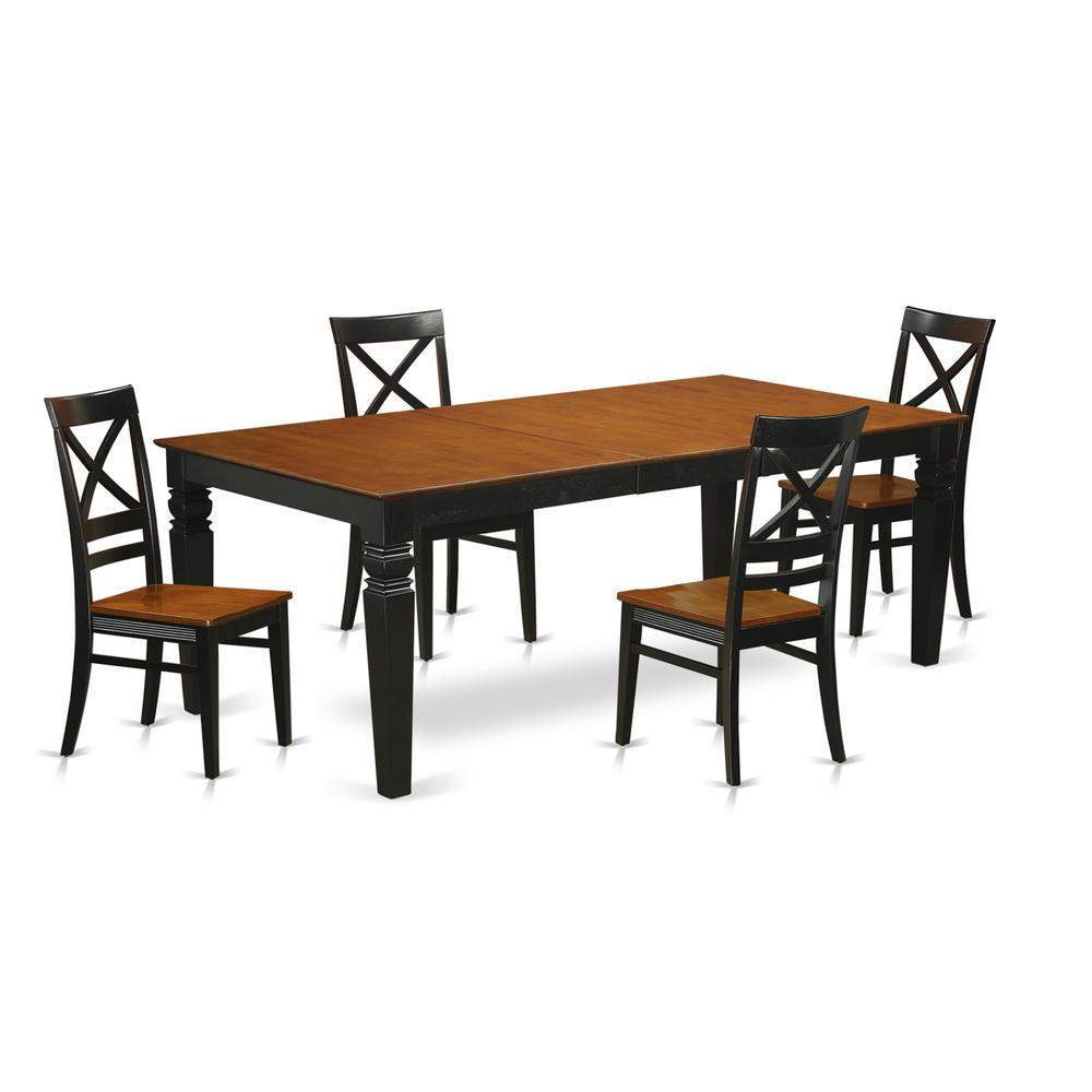 5  Pc  Table  set  with  a  Dining  Table  and  4  Dining  Chairs  in  Black  and  Cherry. Picture 1