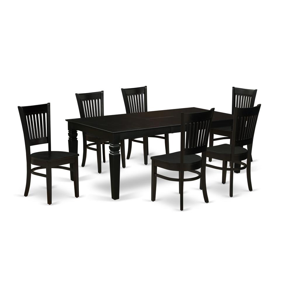 Dining Table- Table Leg Dining Chairs, LGVA7-BLK-W. Picture 1