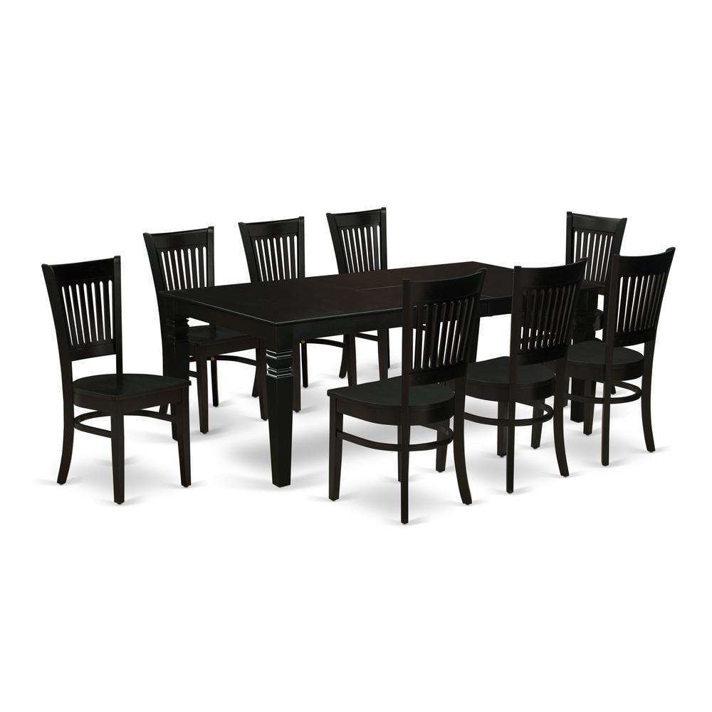 Dining Table- Table Leg Dining Chairs, LGVA9-BLK-W. Picture 1