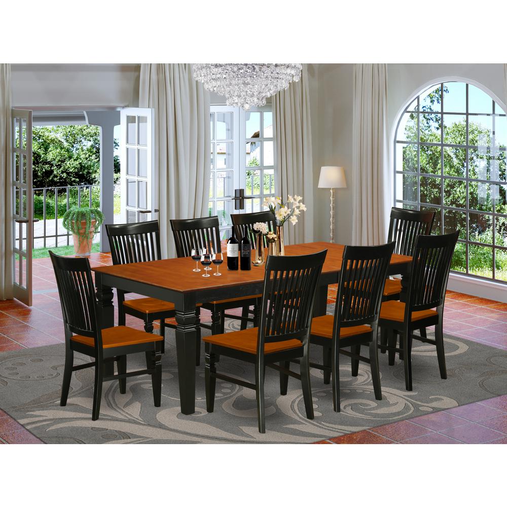 Dining Room Set Black & Cherry, LGWE9-BCH-W. Picture 2