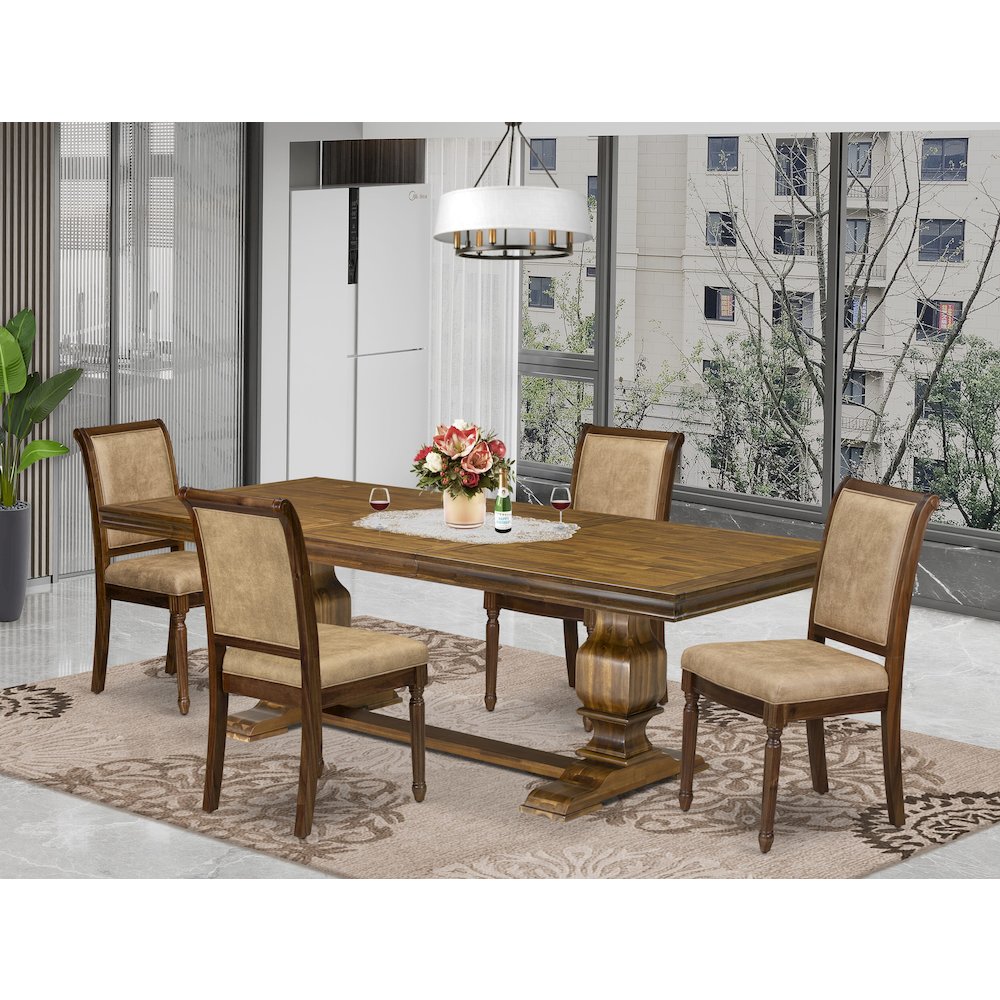 5 piece Kitchen Table Set a Dining Table and 4 Dark Grey Dining Room Chairs. Picture 5