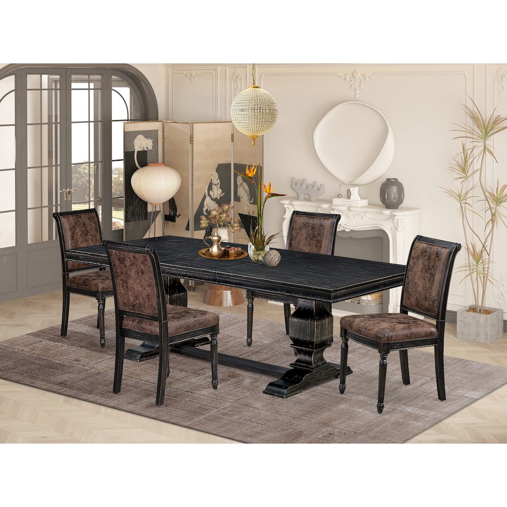 5 piece Kitchen Table Set a Modern Dining Table and 4 Dining Room Chairs. Picture 5