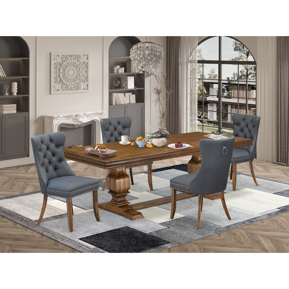 5 piece Dining Table Set includes a Kitchen Table and 4 PU Leather Dinner Chairs. Picture 5