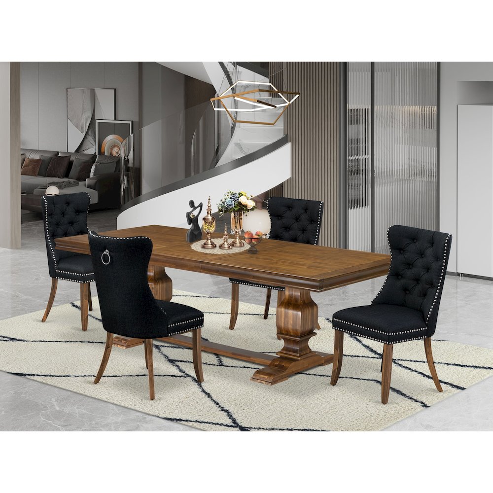 5 Pieces Modern Dining Set a Rectangle Kitchen Table and 4 Dining Chairs. Picture 5