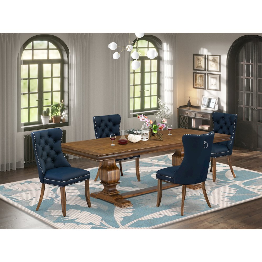 5 Pieces Modern Dining Set a Rectangle Kitchen Table and 4 Dining Chairs. Picture 5