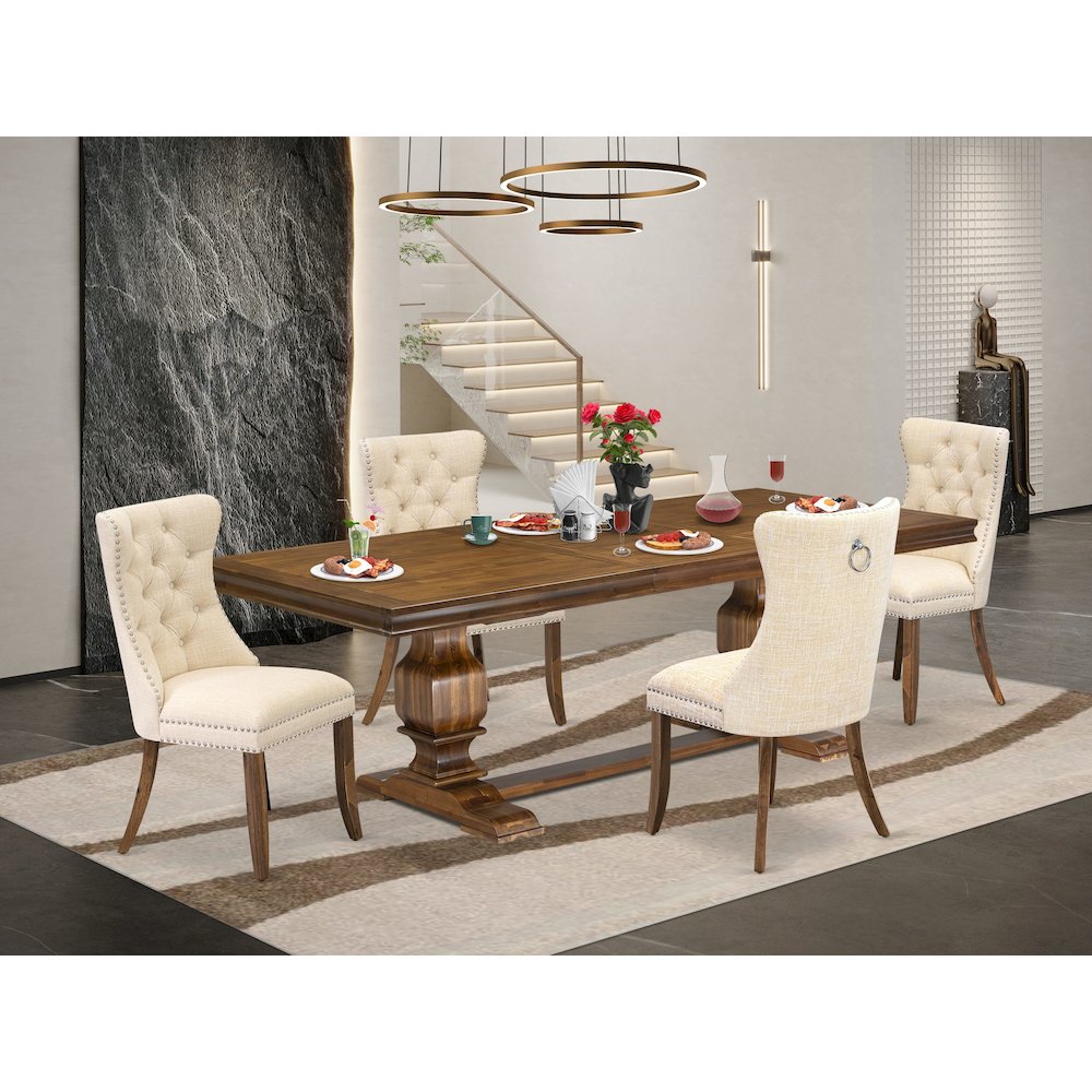 5 Pieces Modern Dining Set a Rectangle Kitchen Table and 4 Dining Chairs. Picture 5