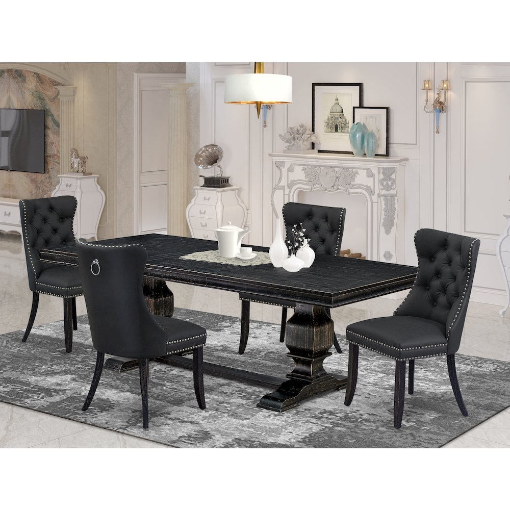 5 Pieces Modern Dining Set a Rectangle Kitchen Table and 4 Dining Chairs. Picture 5