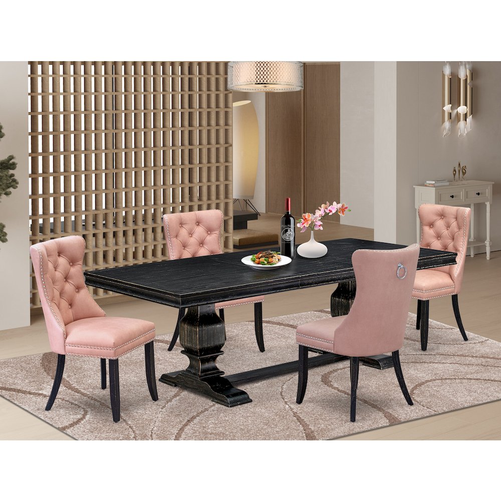 5 Pieces Modern Dining Set a Rectangle Kitchen Table and 4 Dining Chairs. Picture 5