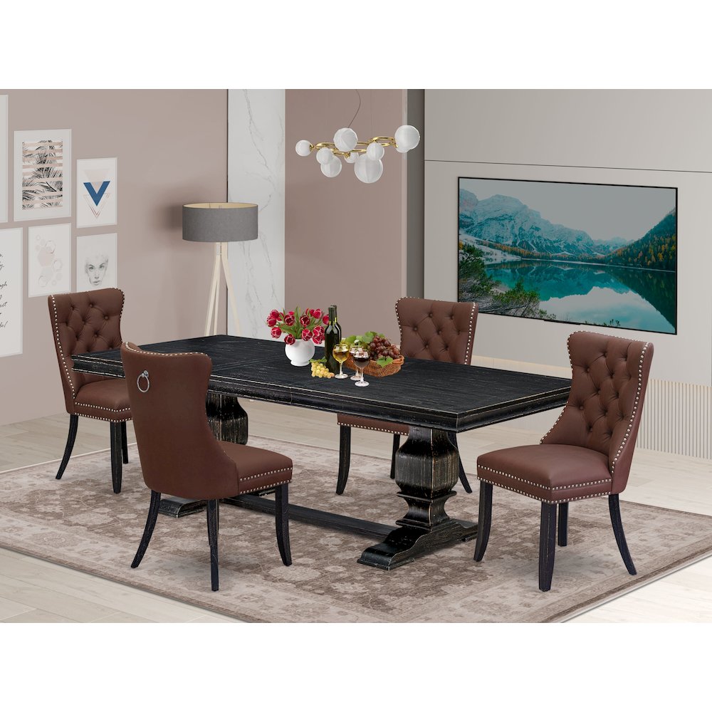5 piece kitchen table set a rectangular table and 4 kitchen Chairs. Picture 5