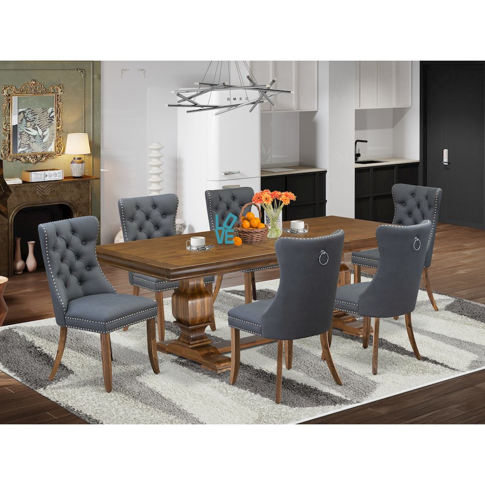 7 piece Dining room Set consists of a Kitchen Table and 6 Dinner Chairs. Picture 5