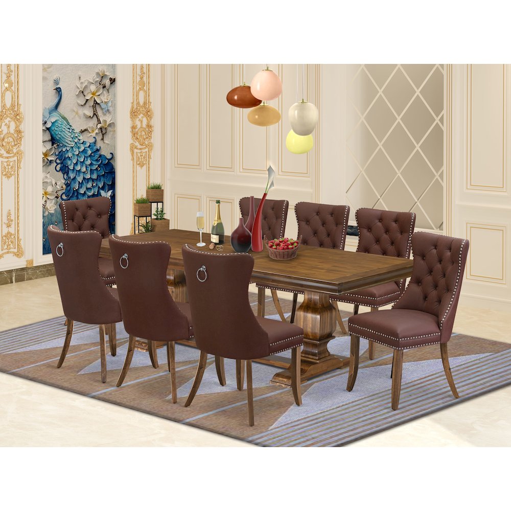 9 piece Mid Century Dining Table Set a Dining Table and 8 Kitchen Chairs. Picture 5