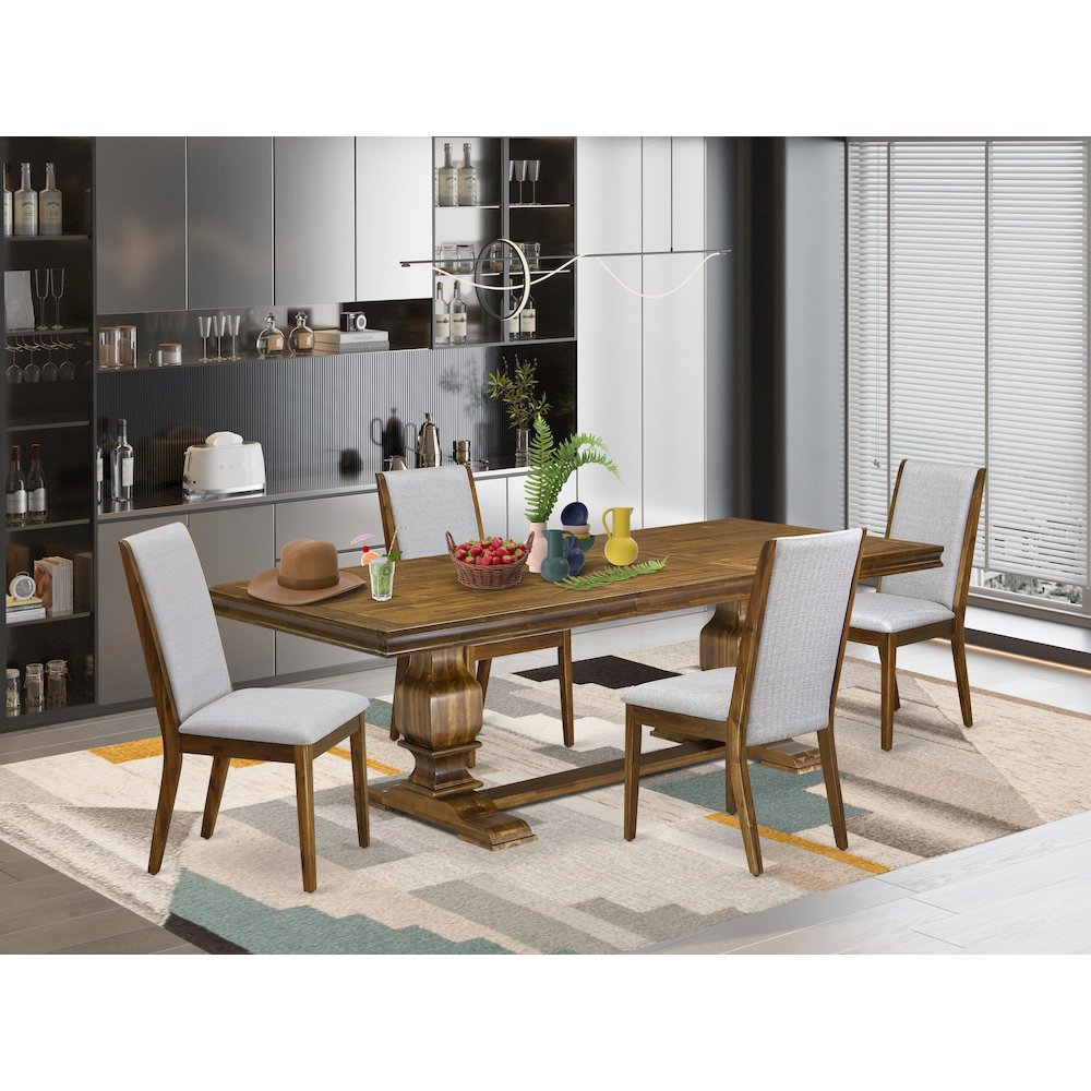 5 Pieces Kitchen table set of a Dining Room Table and 4 Dining Chairs. Picture 5