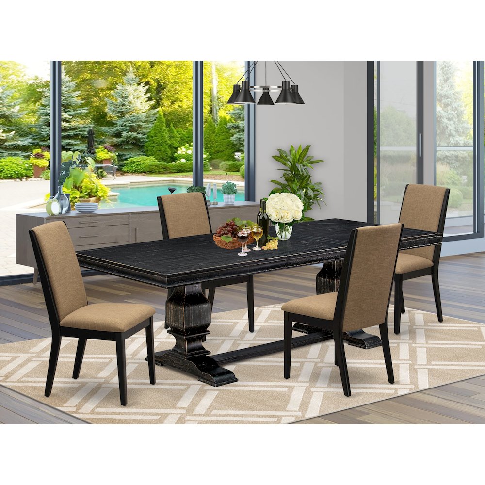 5 Pieces Modern Dining Set a Rectangular Kitchen Table and 4 Dining Chairs. Picture 5