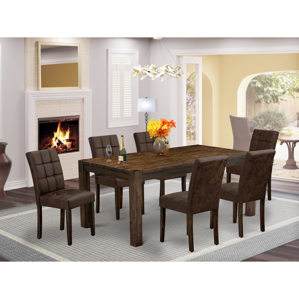 7 Piece Mid Century Dining Set consists A Mid Century Dining Table. Picture 2