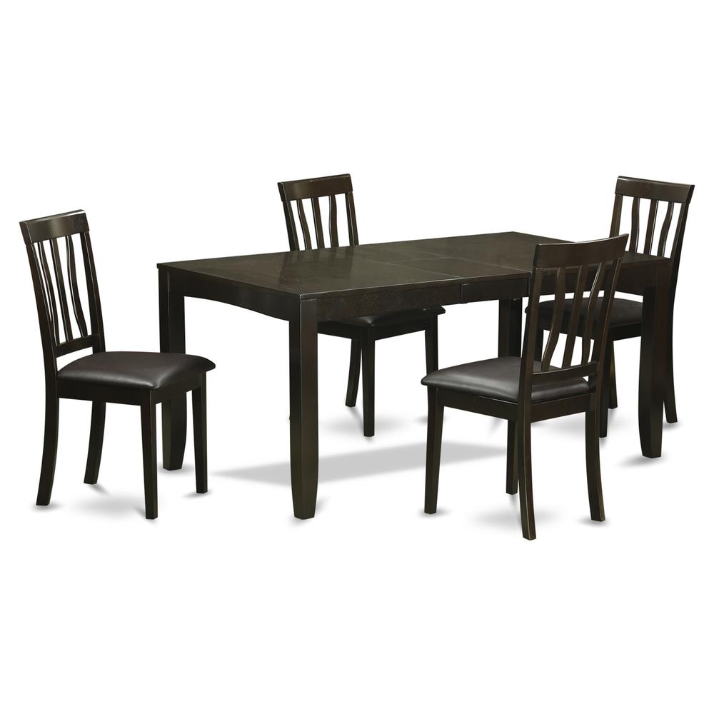 5  Pc  Dining  set-Dining  Table  with  Leaf  and  4  Dining  Chairs. Picture 1