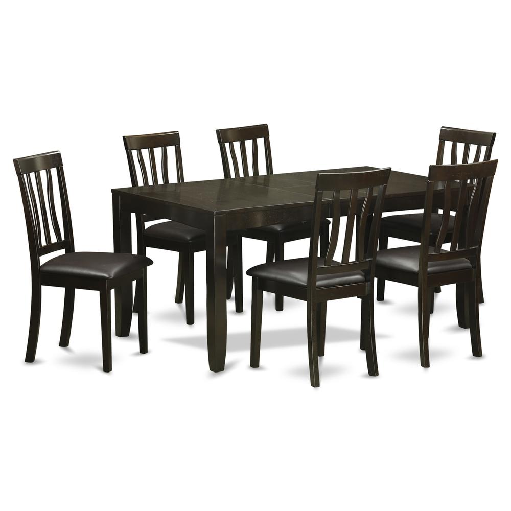 7  PC  Dining  room  set-Dining  Table  with  Leaf  and  6  Dining  Chairs. Picture 1