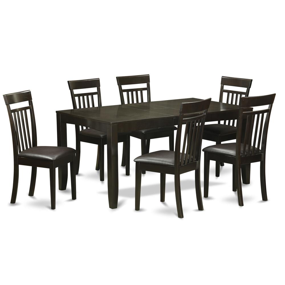 7  Pc  Dining  room  set-Table  with  Leaf  and  6  Dining  Chairs. Picture 1