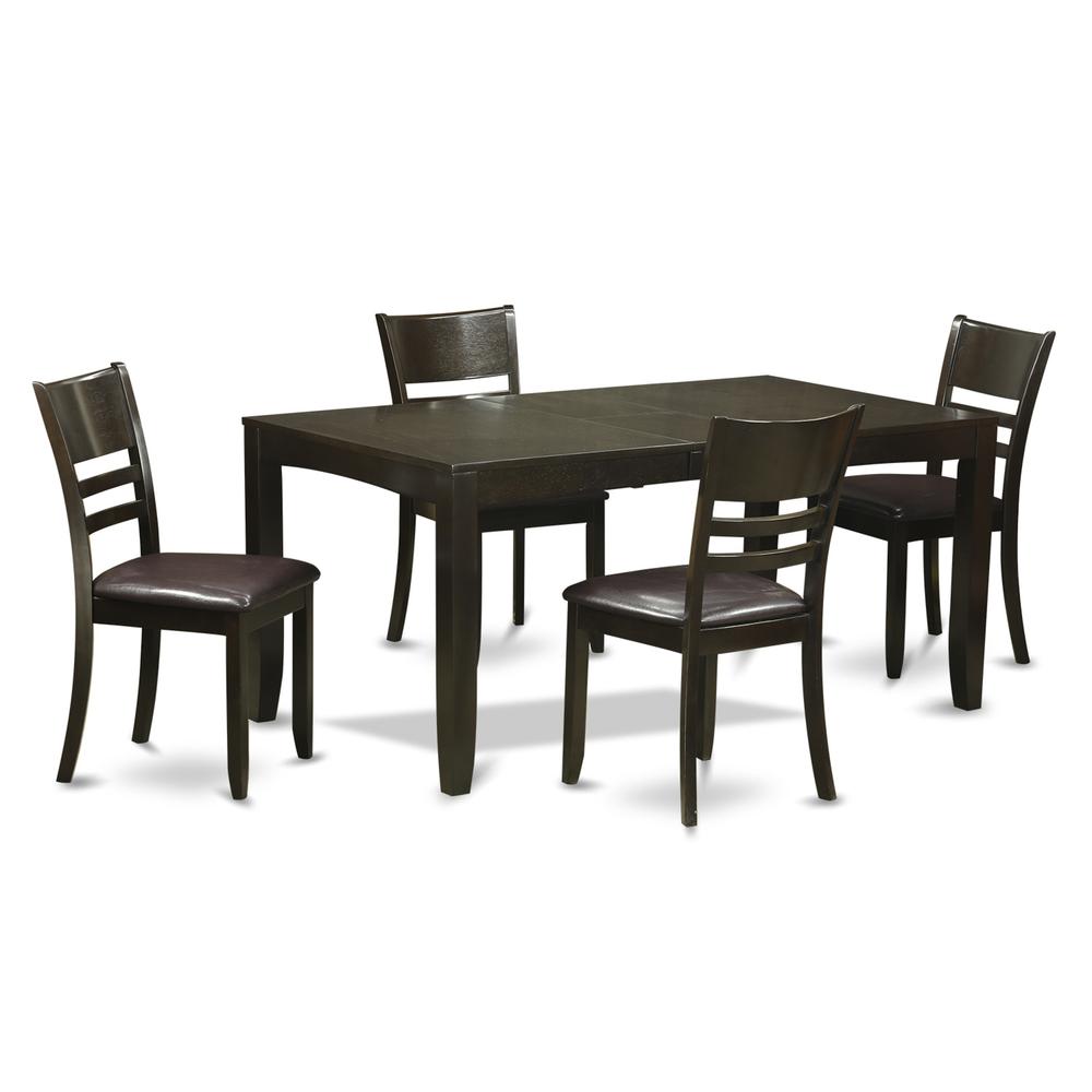 5  Pc  Dining  set-Table  Table  with  Leaf  and  4  Dining  Chairs. Picture 1
