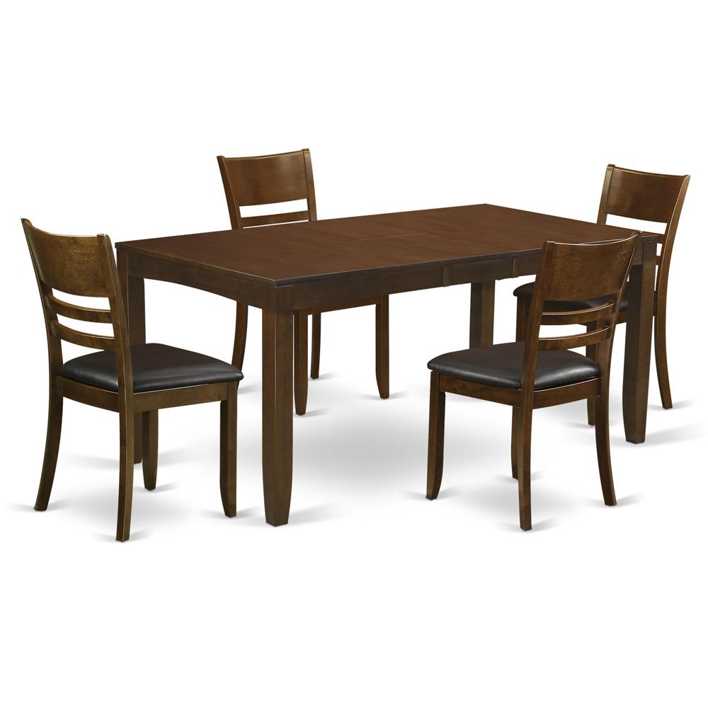 5  Pc  Dining  room  set  for  4-Dining  Table  with  Leaf  and  4  Dining  Chairs. Picture 1