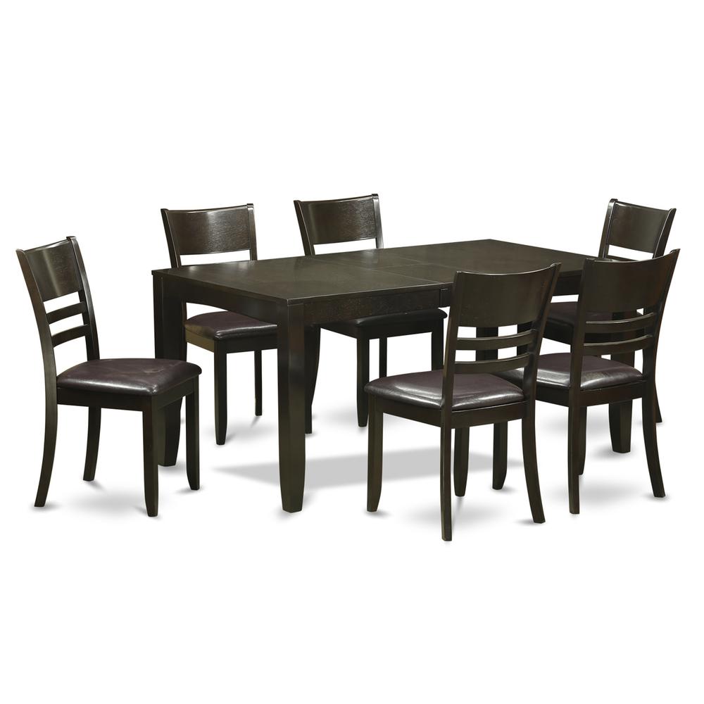 7  PC  Dining  room  set-Dining  Table  with  Leaf  and  6  Dining  Chairs. Picture 1