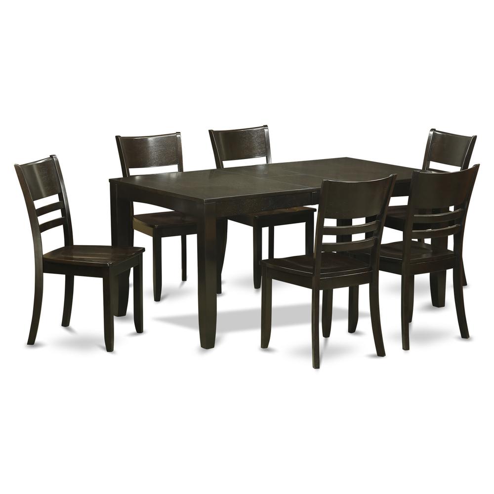 7  PC  Dining  set-Kitchen  Tables  with  Leaf  and  6  Dining  Chairs. Picture 1