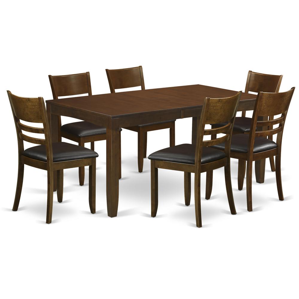 7  Pc  Dining  room  set  for  6-Table  with  Leaf  and  6  Kitchen  Chairs. Picture 1