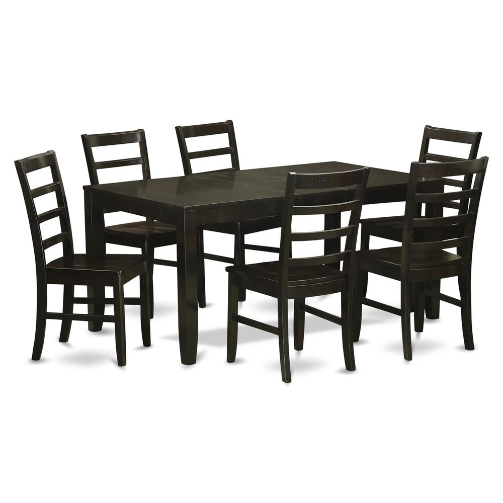 7  Pc  Dining  set-Table  with  Leaf  and  6  Dining  Chairs. Picture 1