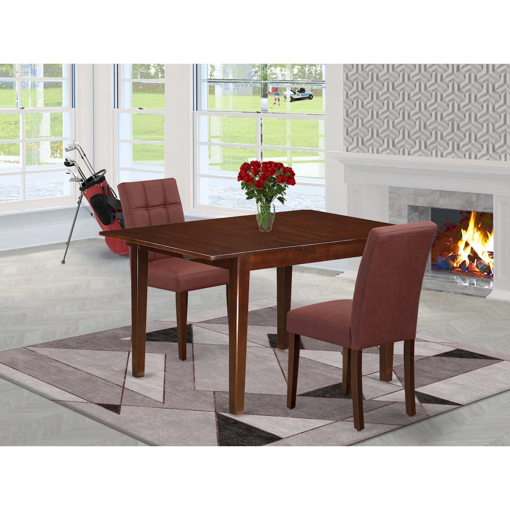 3 Piece Mid Century Dining Set consists A Wooden Table. Picture 2