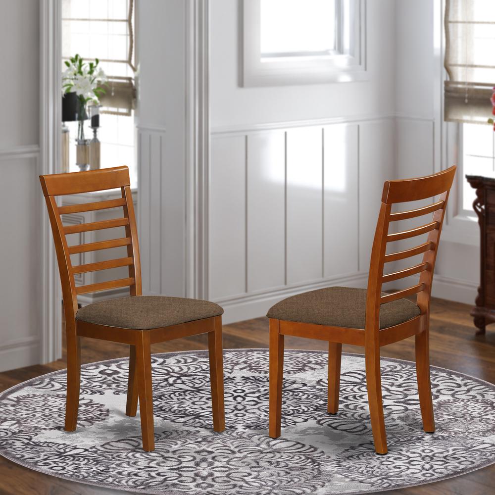 MLC-SBR-C Milan dining chair with Cushion Seat - Saddle Brown Finish. Picture 2
