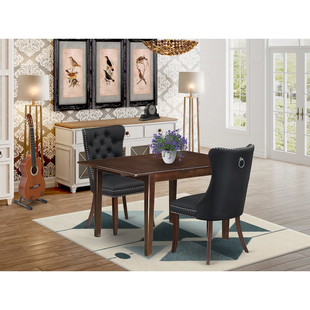 3 Piece Dining Set Consists of a Rectangle Kitchen Table with Butterfly Leaf. Picture 2