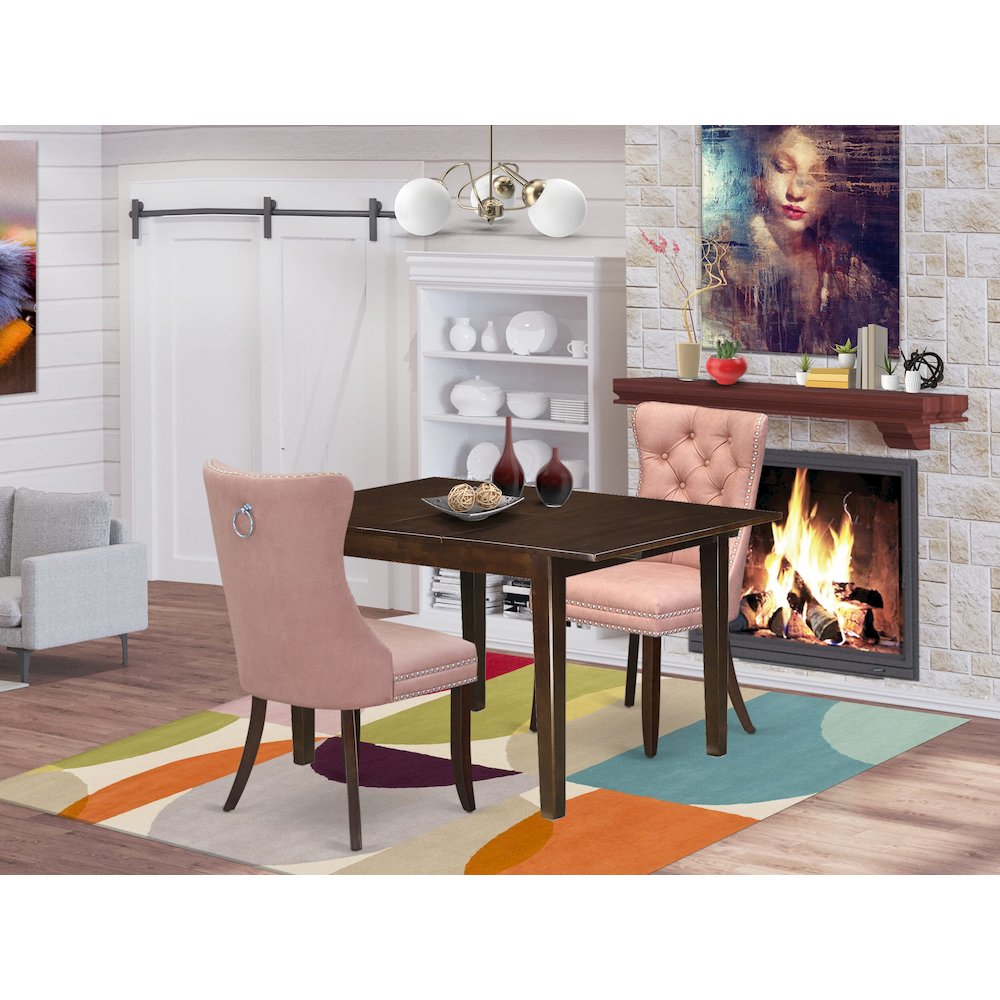 3 Piece Dining Set Consists of a Rectangle Kitchen Table with Butterfly Leaf. Picture 2