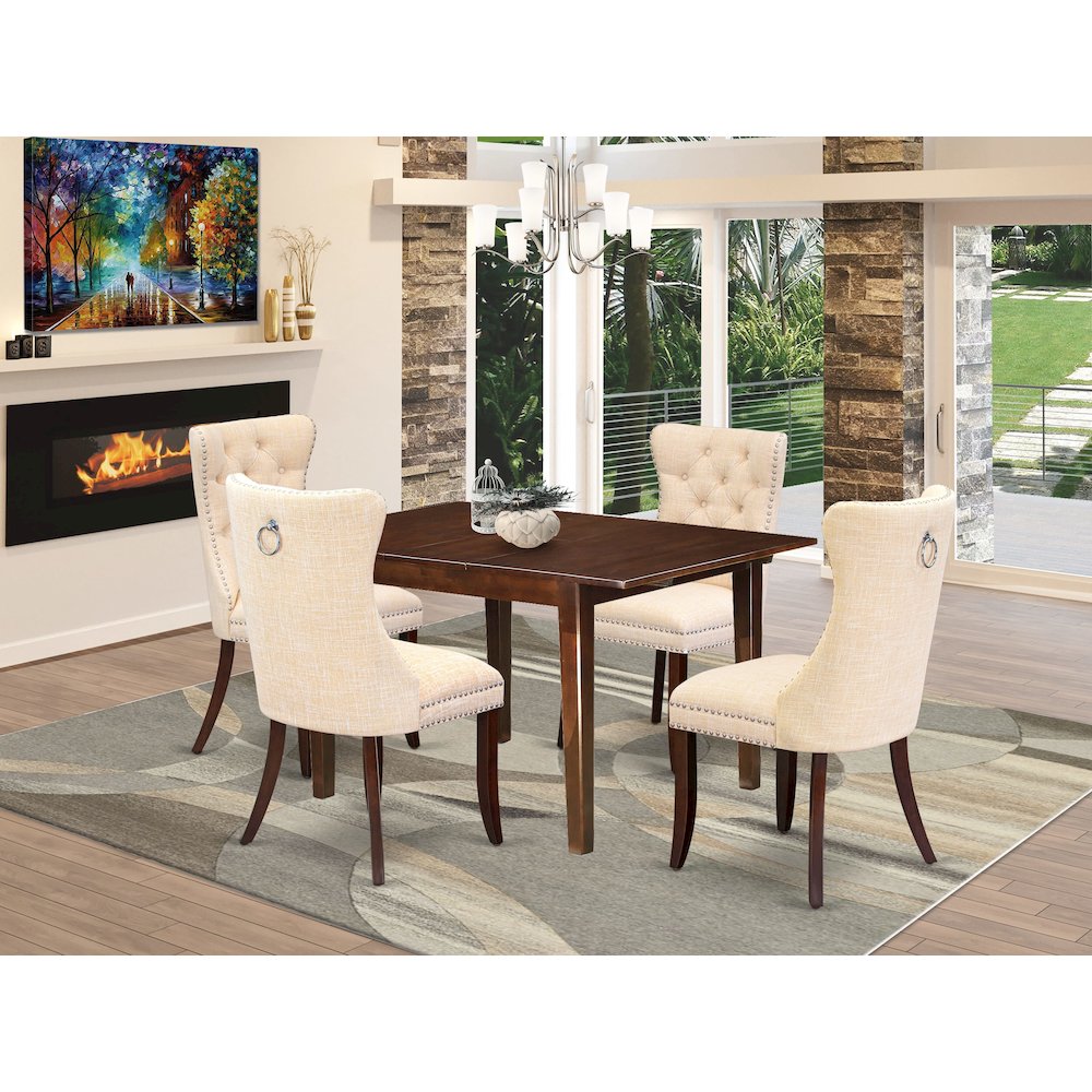 5 Piece Kitchen Table Set Consists of a Rectangle Dining Table. Picture 2