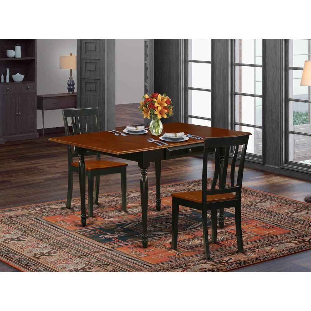 Dining Room Set Black & Cherry, MZAN3-BCH-W. Picture 2