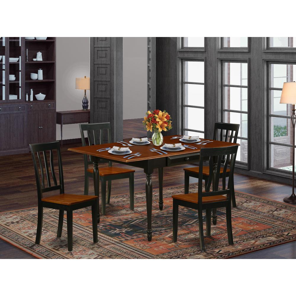 Dining Room Set Black & Cherry, MZAN5-BCH-W. Picture 2