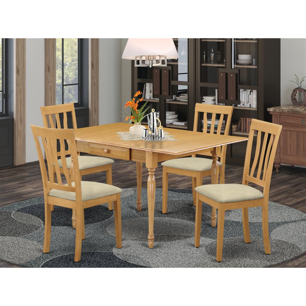 Dining Room Set Oak, MZAN5-OAK-C. Picture 2