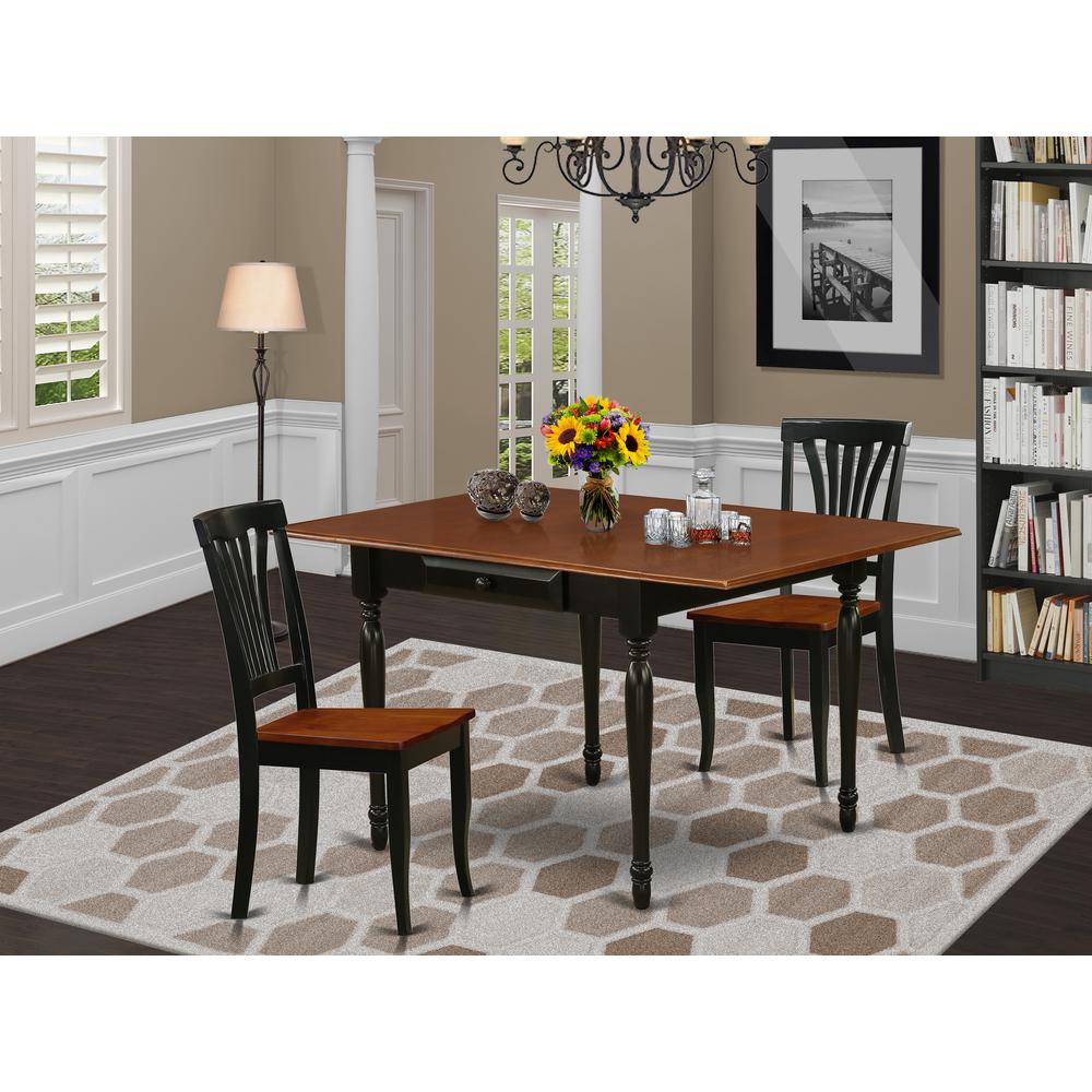 Dining Room Set Black & Cherry, MZAV3-BCH-W. Picture 2