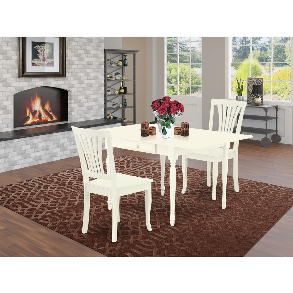 Dining Room Set Linen White, MZAV3-LWH-W. Picture 2