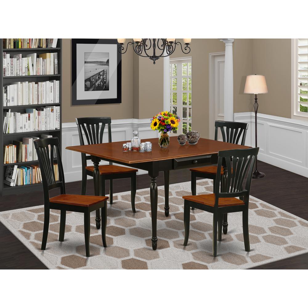 Dining Room Set Black & Cherry, MZAV5-BCH-W. Picture 2