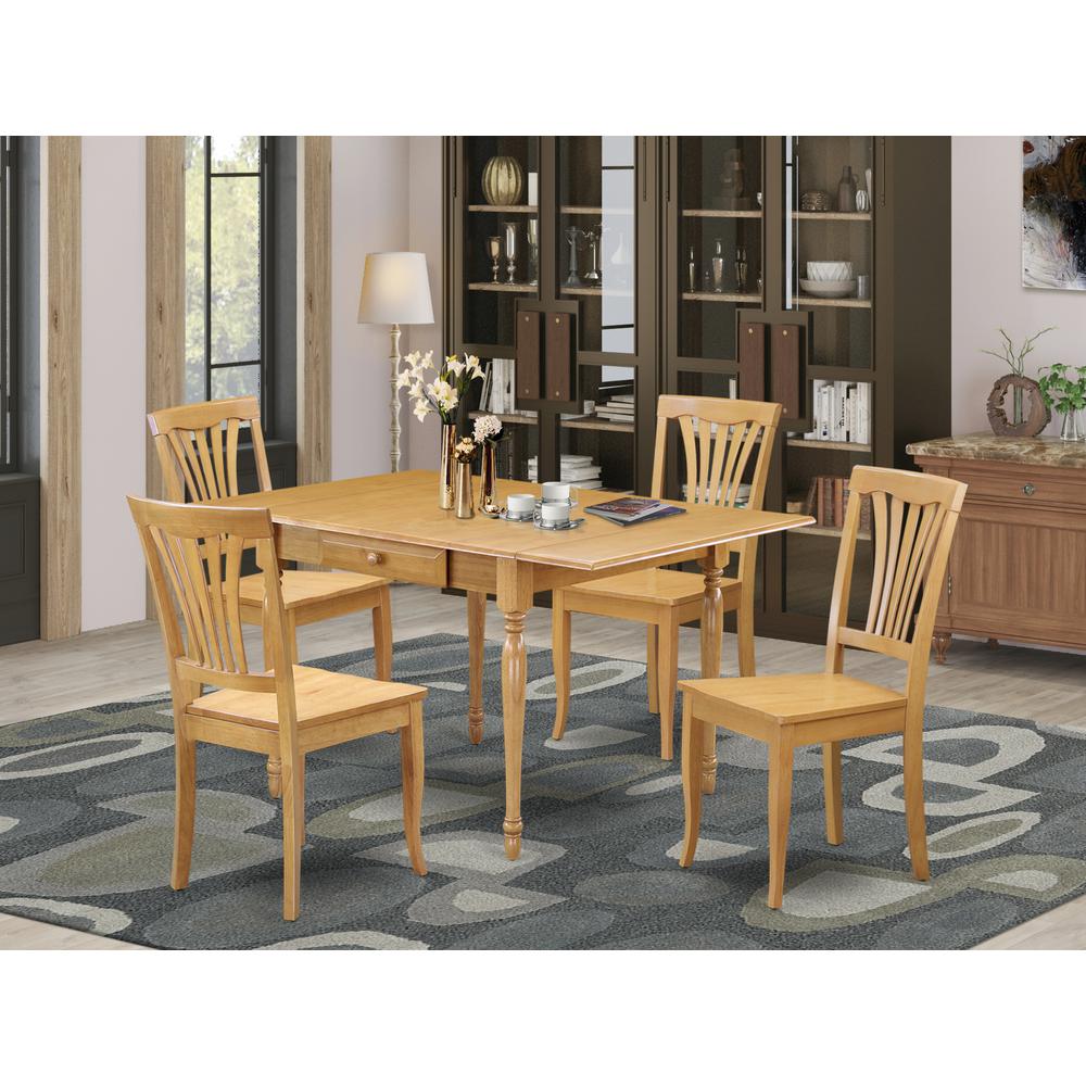 Dining Room Set Oak, MZAV5-OAK-W. Picture 2