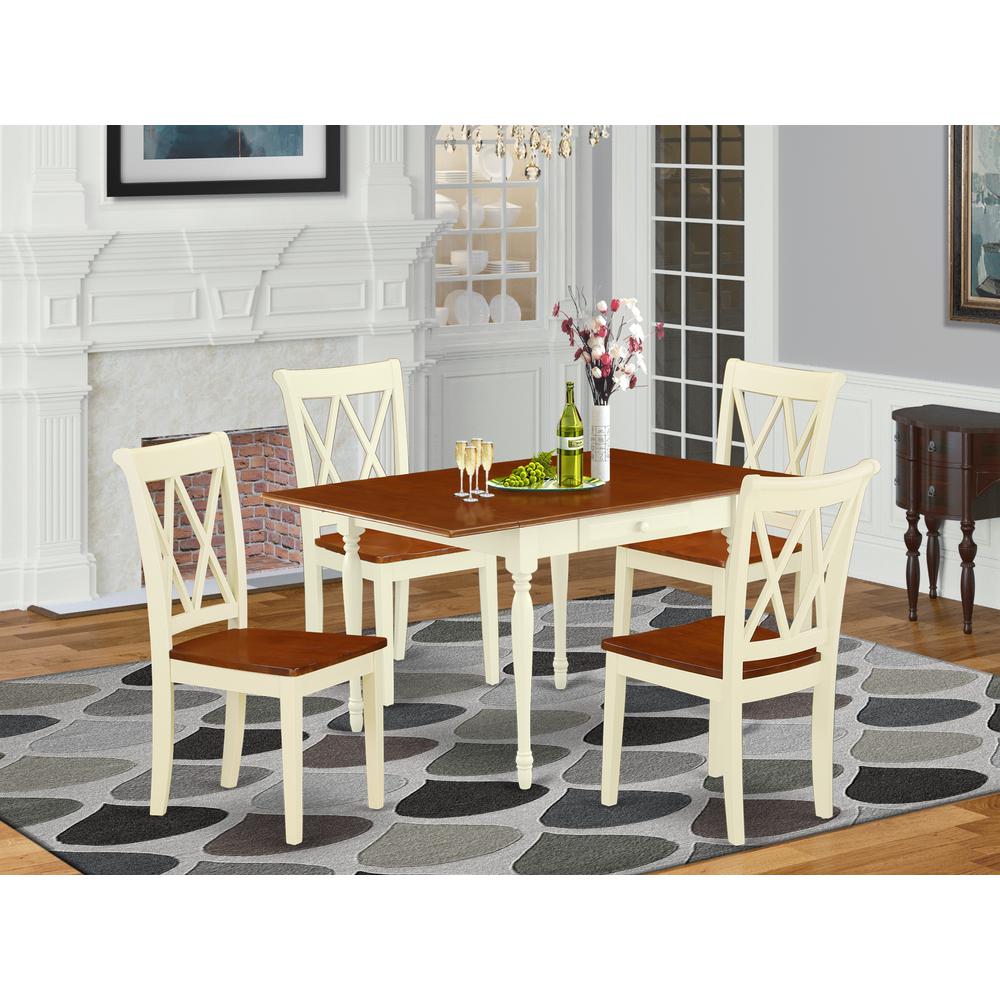Dining Room Set Buttermilk & Cherry, MZCL5-WHI-W. Picture 2