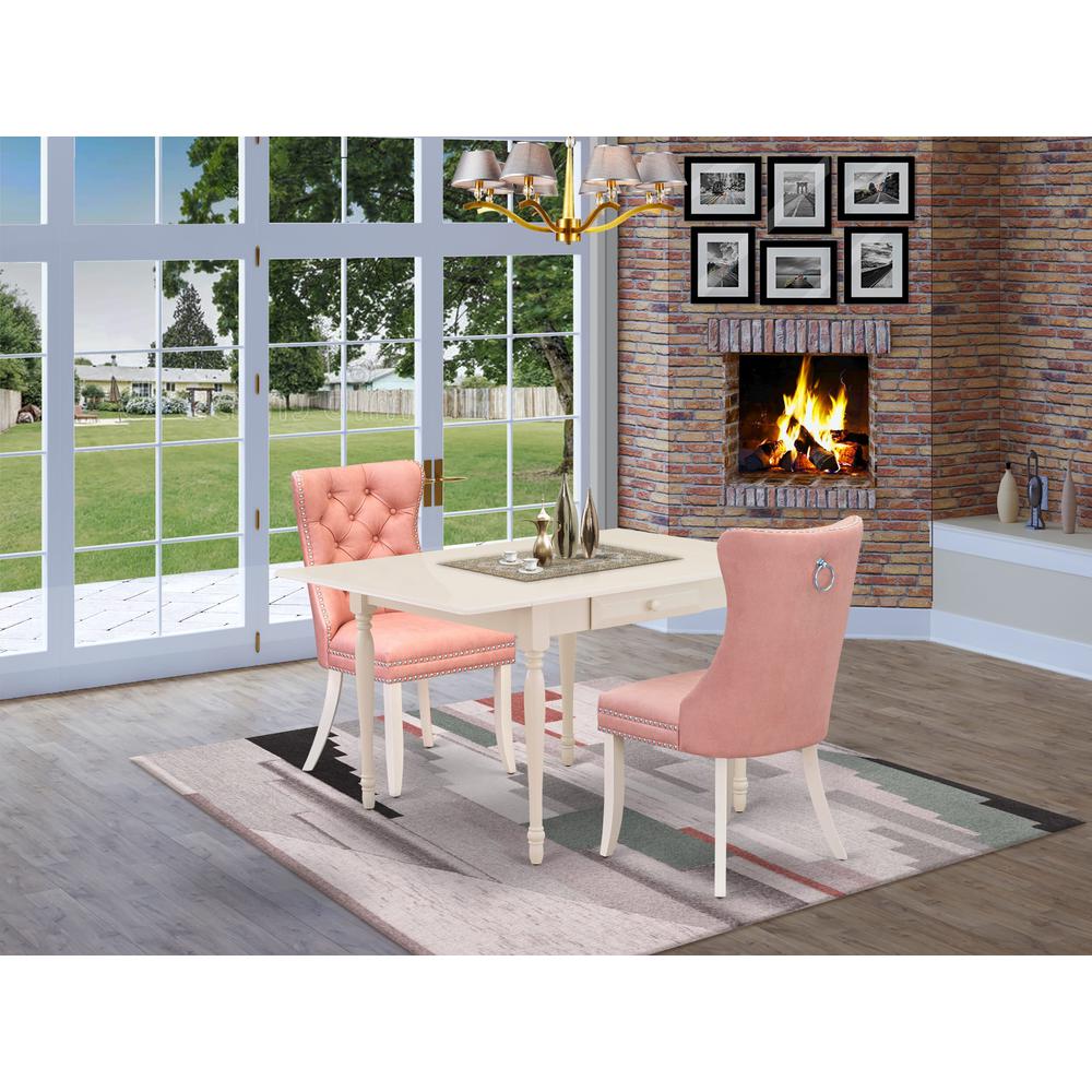 3 Piece Dinette Set Consists of a Rectangle Dining Table with Dropleaf. Picture 7