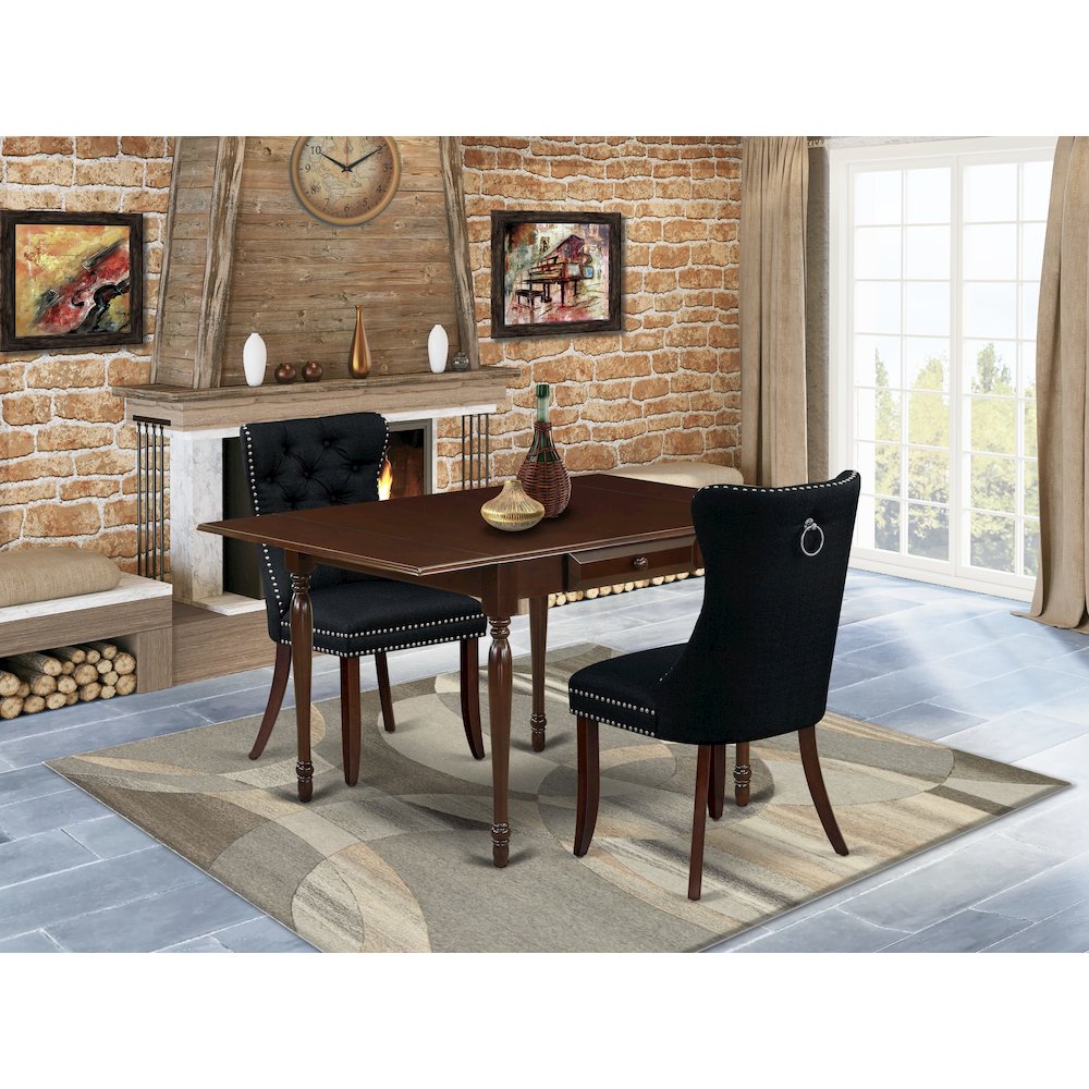 3 Piece Dining Table Set Consists of a Rectangle Kitchen Table with Dropleaf. Picture 2