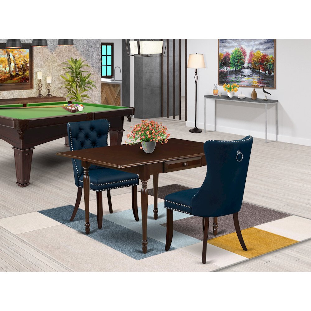 3 Piece Dining Set Consists of a Rectangle Kitchen Table with Dropleaf. Picture 2