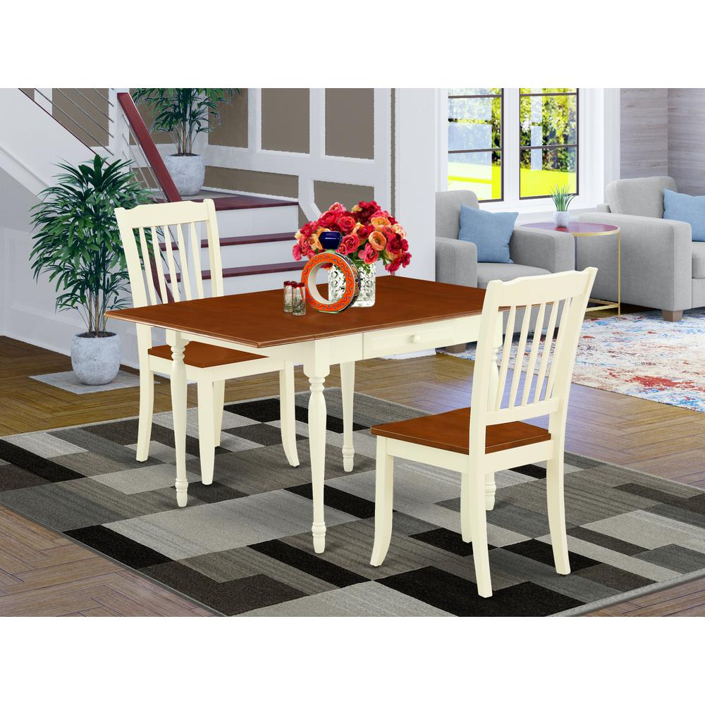 Dining Room Set Buttermilk & Cherry, MZDA3-WHI-W. Picture 2