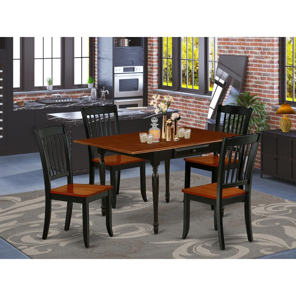 Dining Room Set Black & Cherry, MZDA5-BCH-W. Picture 2