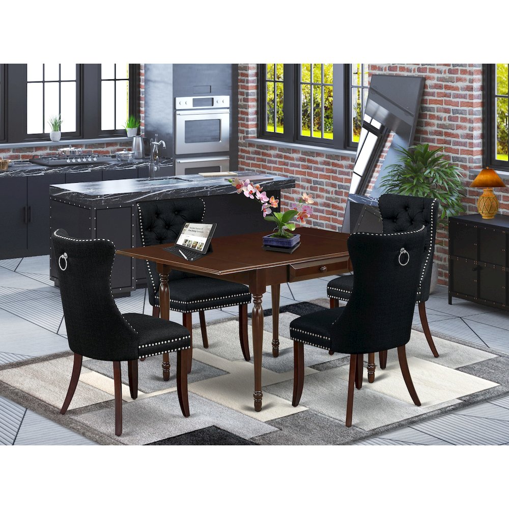 5 Piece Dining Table Set Consists of a Rectangle Kitchen Table with Dropleaf. Picture 2