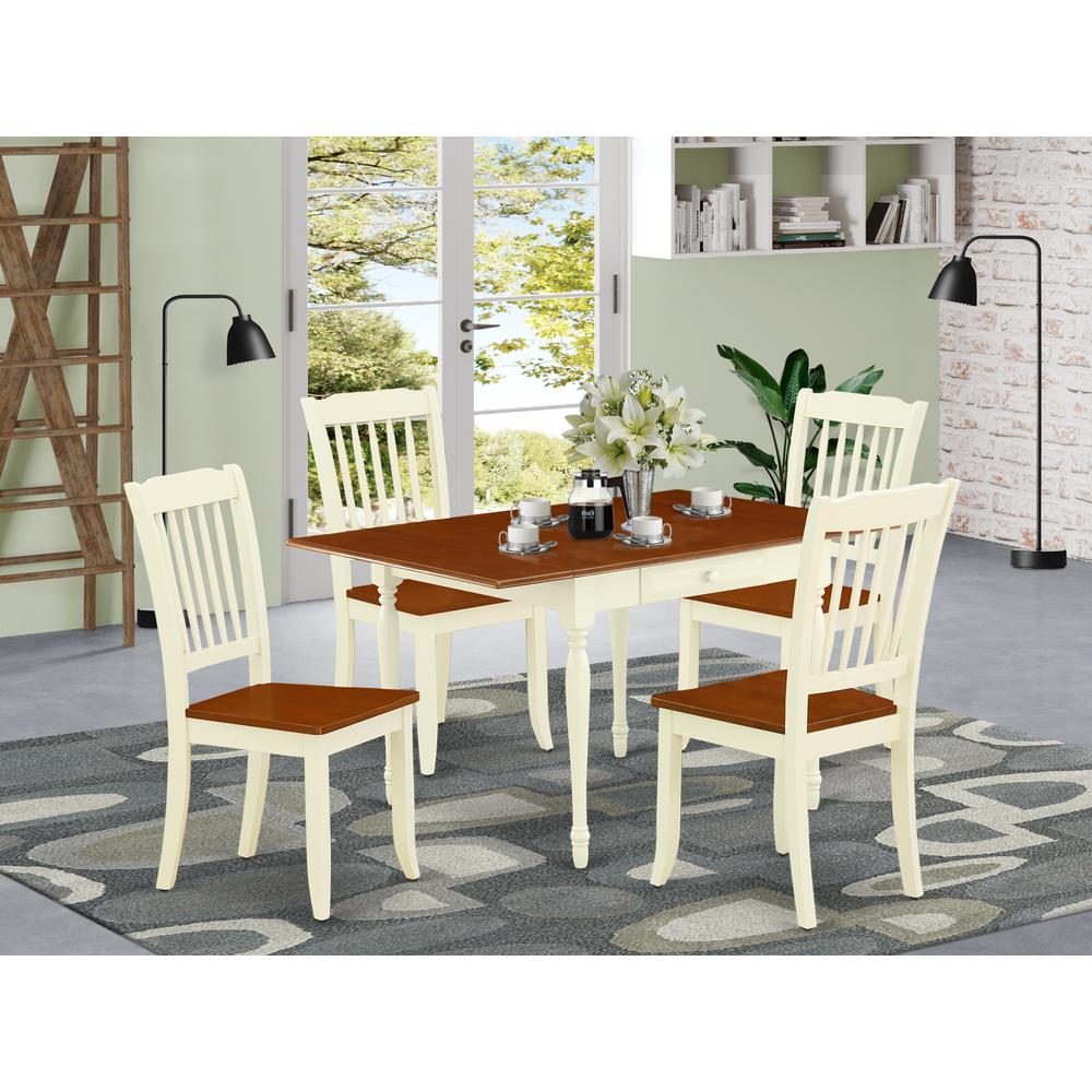 Dining Room Set Buttermilk & Cherry, MZDA5-WHI-W. Picture 2
