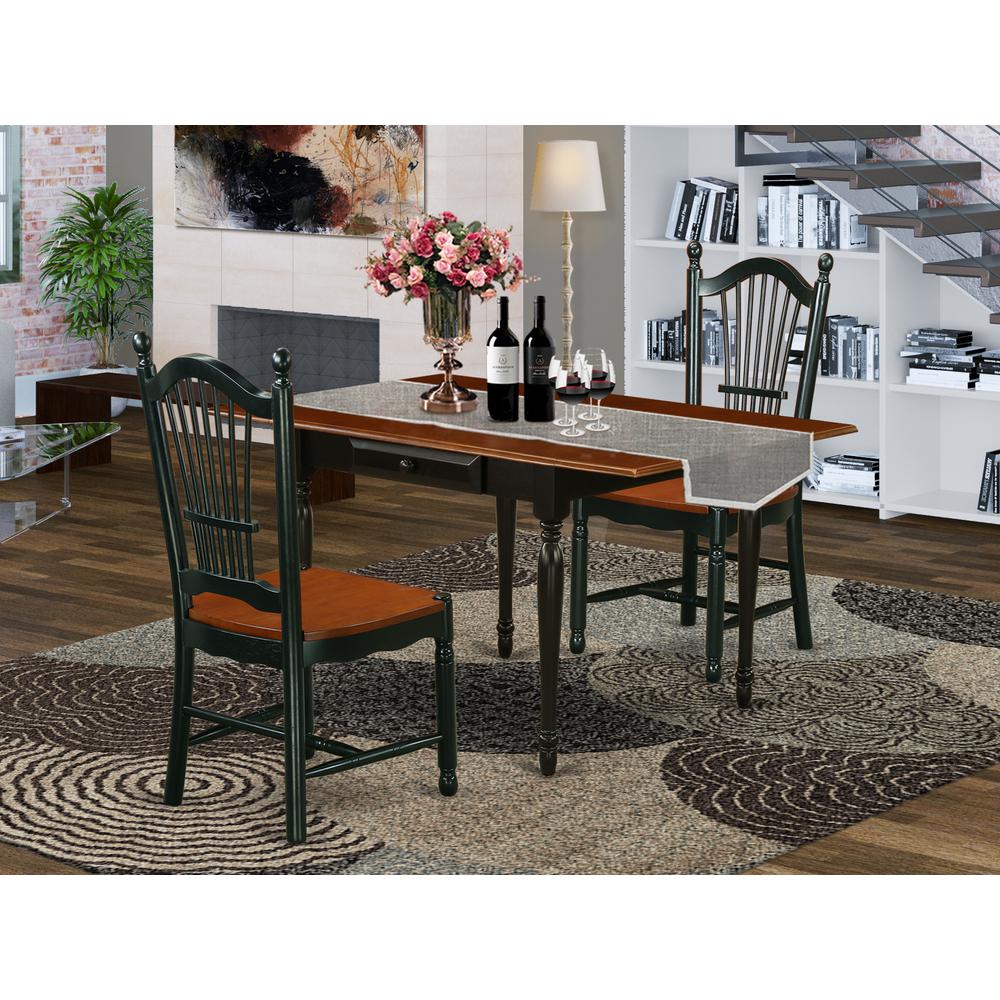 Dining Room Set Black & Cherry, MZDO3-BCH-W. Picture 2