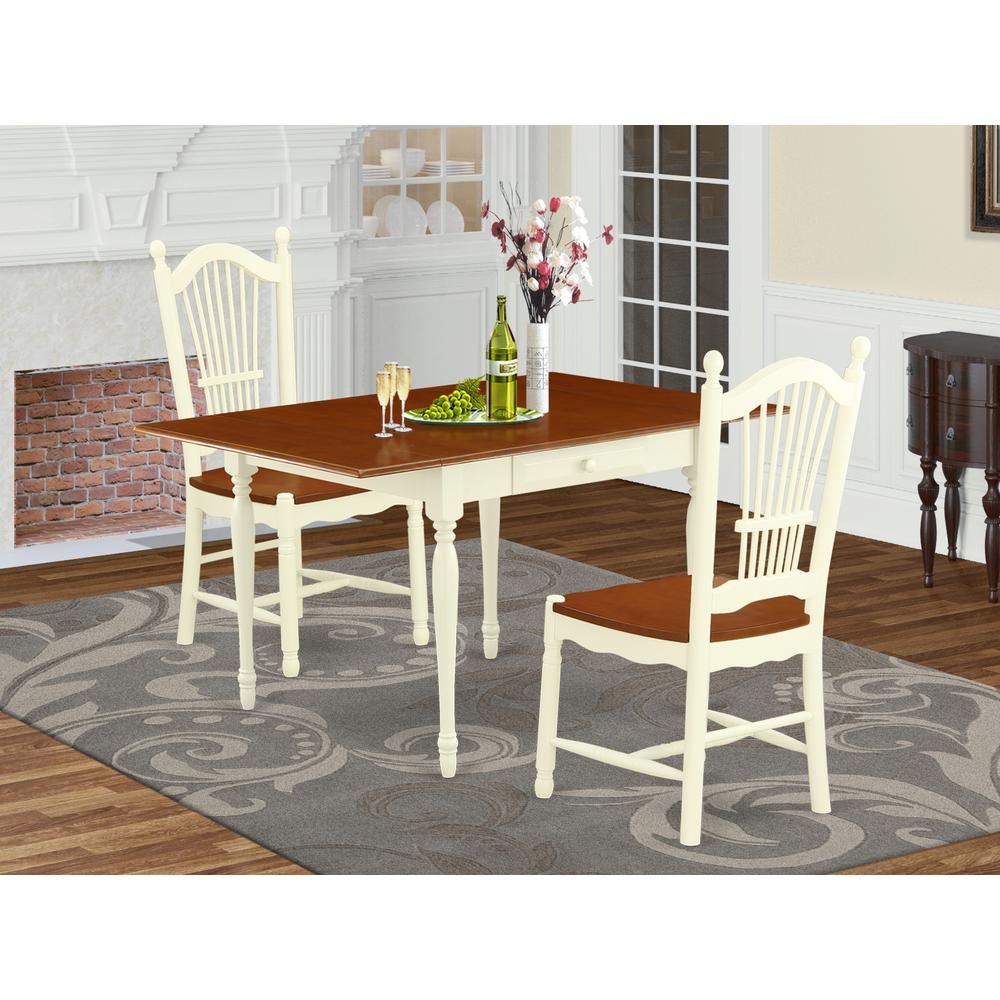 Dining Room Set Buttermilk & Cherry, MZDO3-WHI-W. Picture 2